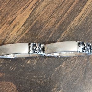 Fleur De Lis Silver Stretch Bracelet